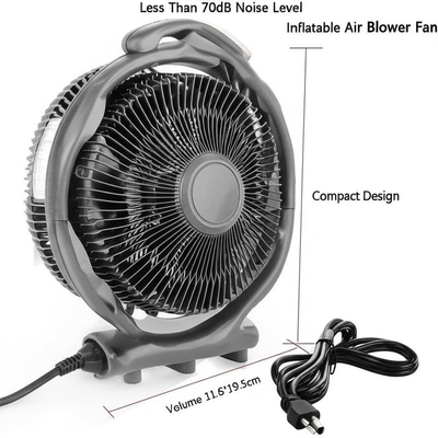 Minder dan 70 dB geluidsniveau Opblaasbare luchtblazer ventilator Compact ontwerp 19.8*11.6*19.5cm Volume 3.5M Stromkabellengte